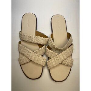 Madewell Womens Trace Leather Strap Ecru Ivory Sandal Sz 9